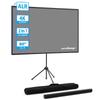 ALR Projector Screen Projector Screen Freestanding Portable 80 Inch High Contrast Two Installation Modes Tripod Wall Mount Compact Size for Easy