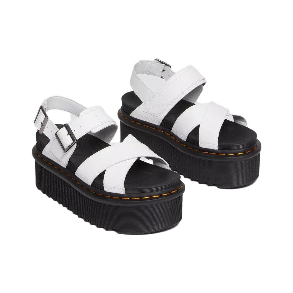 Dr. Martens Leather Thick Sole Open Toe Fashion Sandals Women Sandals White 30717100