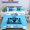 3pcs Manchester City Football Club pattern bedding set duvet cover set includes duvet cover &pillowcases,perfect all season bedroom decoration&gift