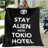 Одеяло с принтом группы Tokio Hotel Детское теплое одеяло Мягкое уютное одеяло из фланели Одеяло для дивана-кровати Дорожное одеяло Подарок на день рождения