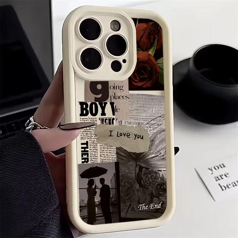 Чехол для телефона Красивый пейзаж с красными цветами Для iphone 17 16pro 15pro14 13 12 11 12pro 13pro max 14plus Силиконовый Защитный чехол от падения