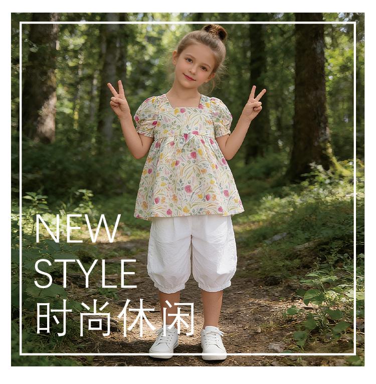 Girls' shirt, pure cotton casual doll jacket, summer new style, sweet and breathable T-shirt for children, top for girls