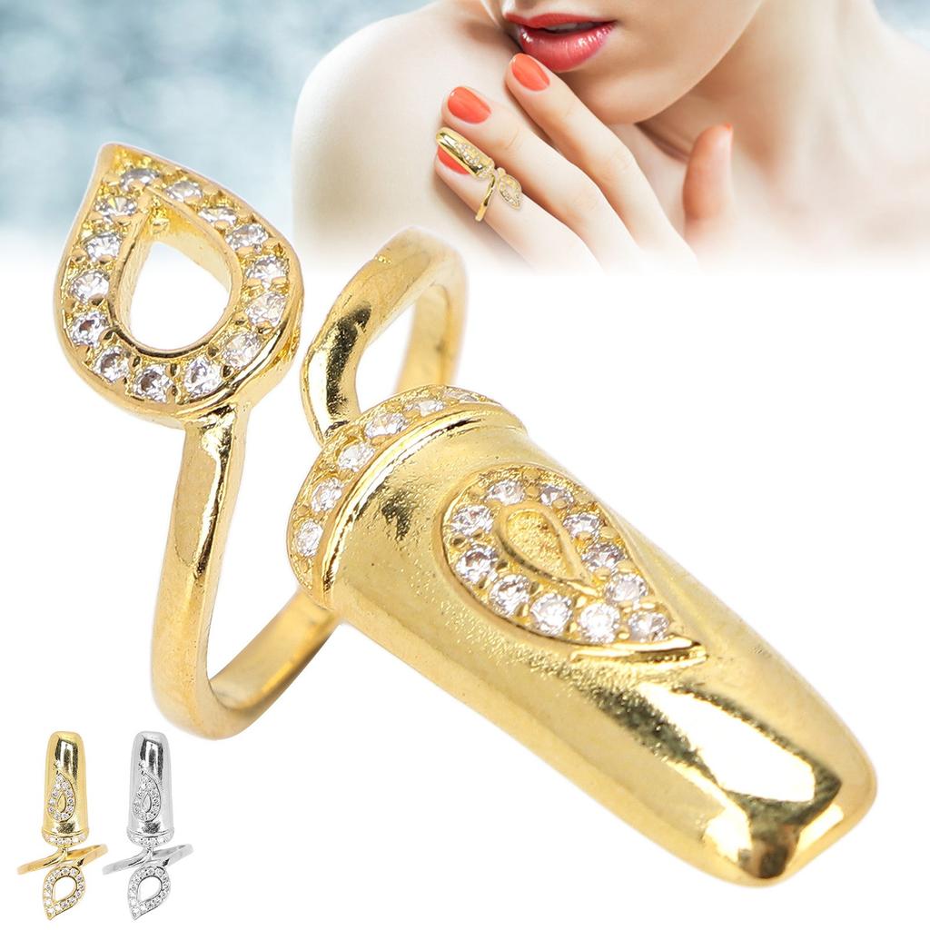 Креативные кольца в форме ногтей, персонализированные модные открытые кольца, украшения со стразами, украшения на кончики пальцев