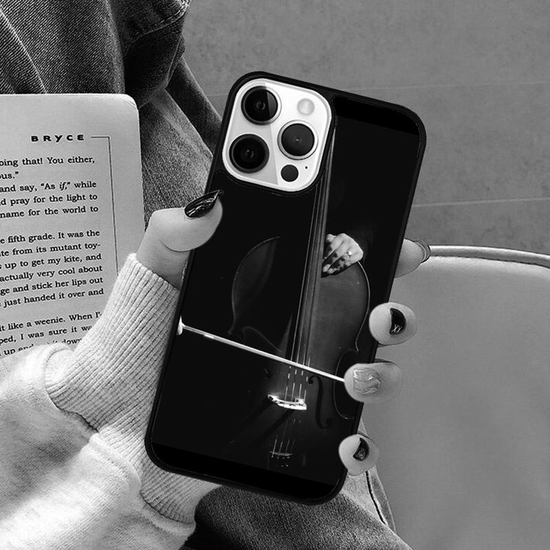 Черно-белый чехол для телефона со скрипкой и виолончелью для iPhone 17 Air 16 16e 15 Plus для Apple 13 11 12 14 Pro Max Cover coque