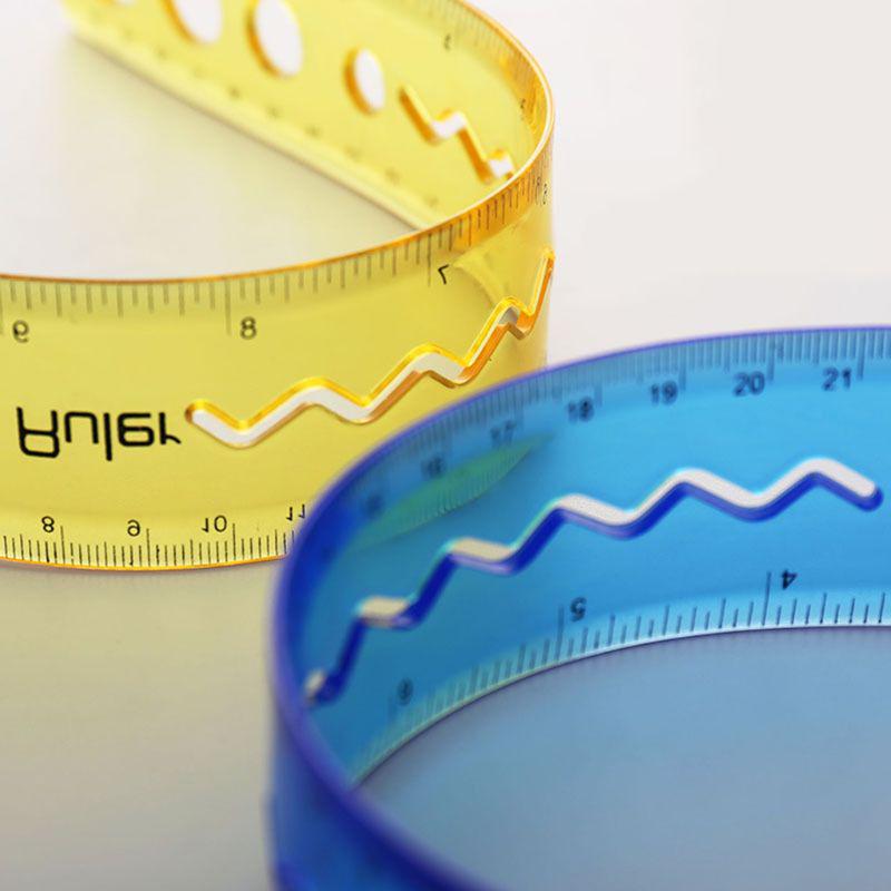30cm Soft Ruler Multicolor Measure Straight Rulers Office School Stationery Students Kids Gifts
