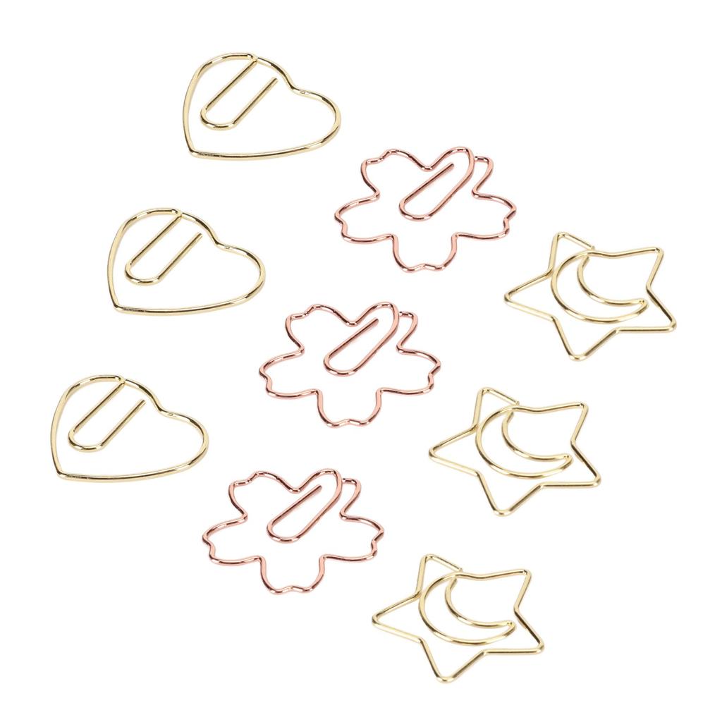 30 шт. скрепок в форме сердца и звезды, закладка, зажим для офиса, школы, студенческих файлов, классификация