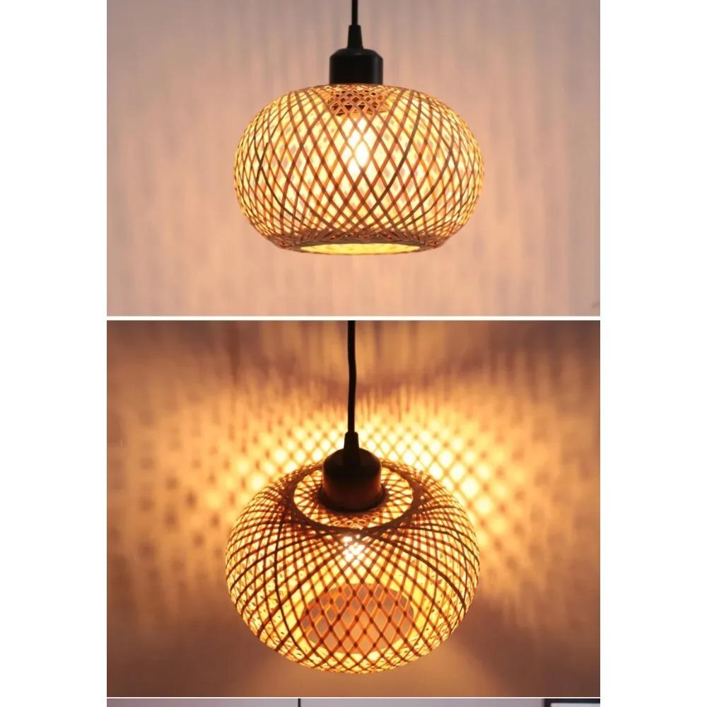Плетеный вручную бамбуковый подвесной светильник люстра подвесной светильник ротанговый подвесной светильник арматура ресторан столовая внутреннее освещение