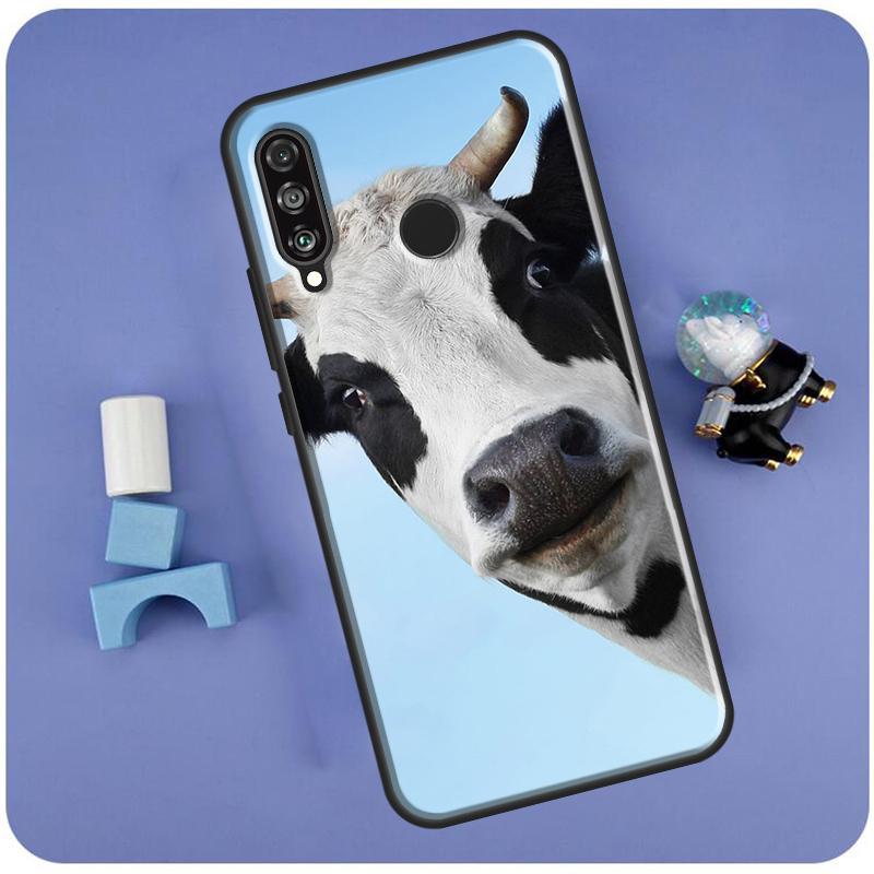 Funny Cow Face For Huawei Nova Y60 Y61 Y70 Y72 Y73 Y90 Y91 12i 11i 3i 7i 8i 9 10 SE P20 P40 P30 Lite Case