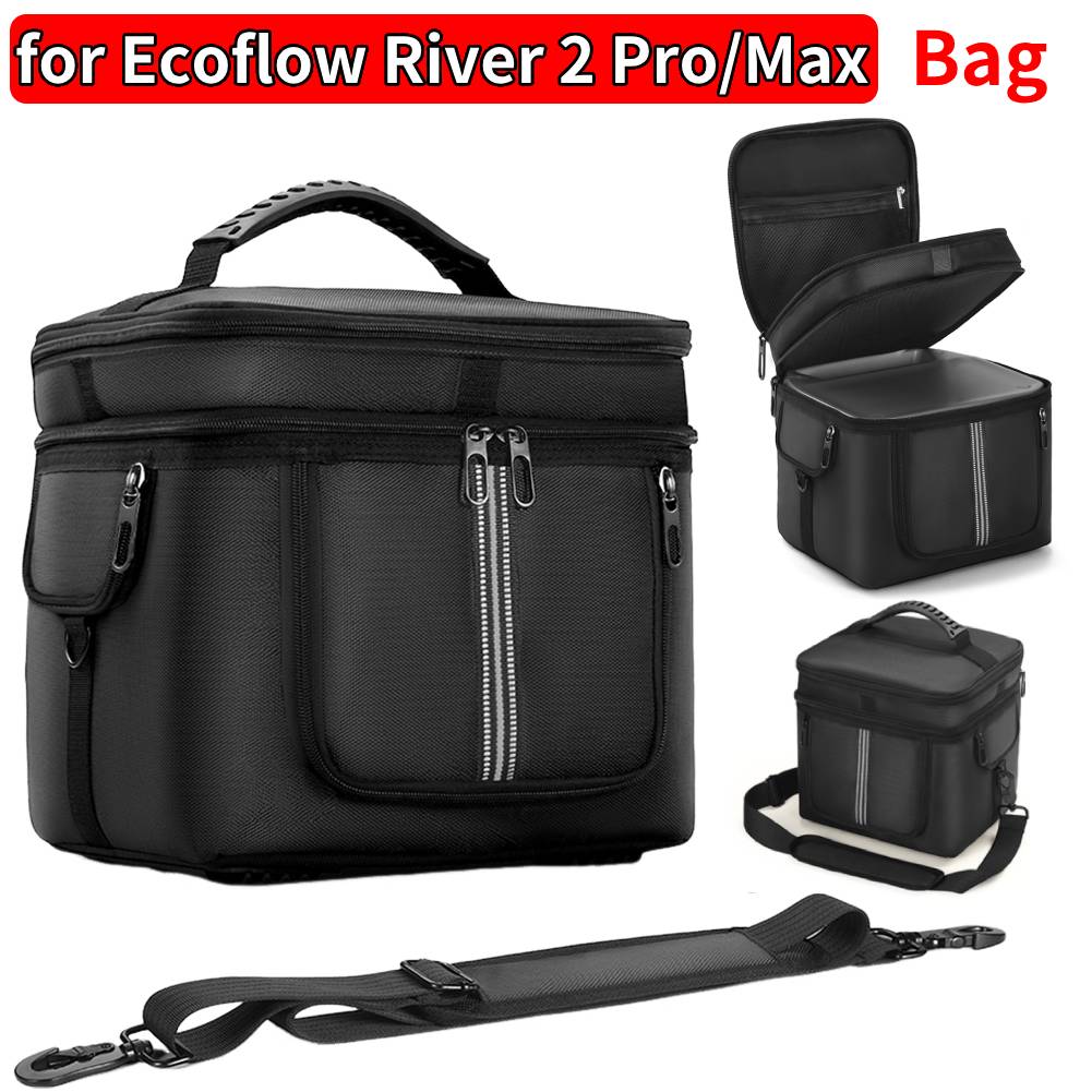 Сумка для портативной электростанции Водонепроницаемый защитный чехол Защита от падения Множество карманов для Ecoflow River 2 Pro для Ecoflow River 2 Max