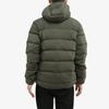 Adidas Solid Color Logo Print Hooded Zipper Down Jacket Men Outerwear Dark-Green FT2520