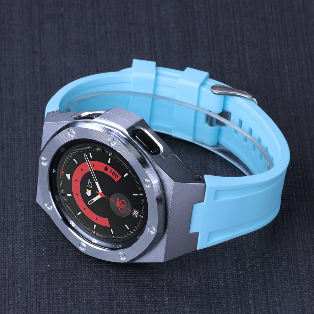 Классический комплект для модификации Samsung Galaxy Watch 4 Classic 46 мм, металлический корпус, резиновый браслет для Samsung Watch 4Classic 46, роскошный комплект для модификации