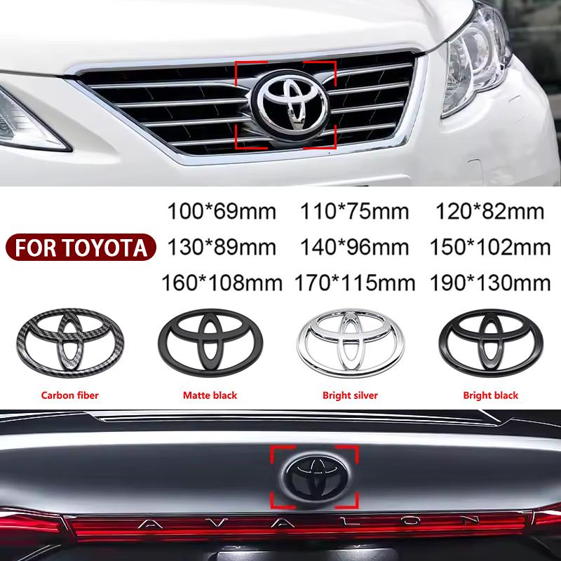3D Car logo series Front Head Grill Hood Bonnet Emblem Rear Tail Bumper Trunk Badge For Toyota Corolla Camry RAV4 Hilux Yaris
