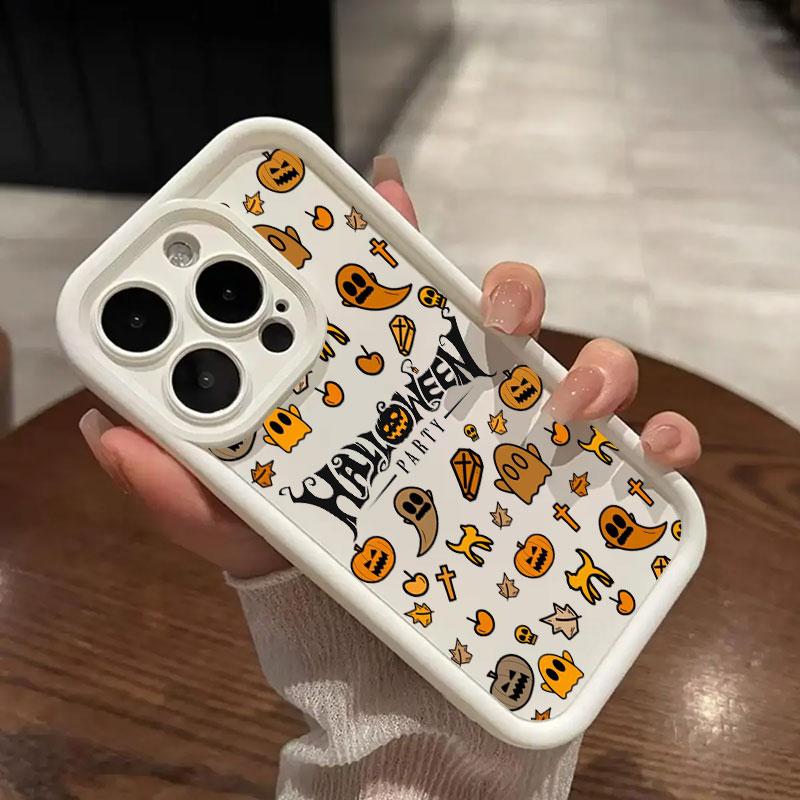 Чехол для телефона iPhone 16 Чехлы iPhone 15 14 13 12 Mini 11 Pro Max 16 Plus X XS 15Pro Ударопрочная задняя крышка Счастливый Хэллоуин Призрак