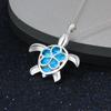 Bohemia Cute Turtle Pendant Necklace For Women Inlay Blue Imitation Opal Necklace Wedding Party Jewelry Christmas Gifts For Her
