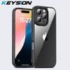 KEYSION Противоударный чехол для iPhone 16 15 Pro Max Силикон+ПК Ультратонкий HD Прозрачный чехол для задней панели телефона для iPhone 15 16 Pro Max