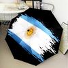 Argentina Flag Design Automatic Folding Umbrella - 8-Rib Travel Umbrella with Auto Open/Close & Portable Gifts for holidays or birthdays