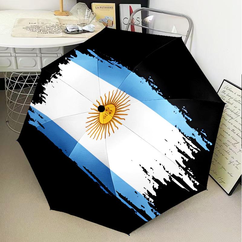Argentina Flag Design Automatic Folding Umbrella - 8-Rib Travel Umbrella with Auto Open/Close & Portable Gifts for holidays or birthdays