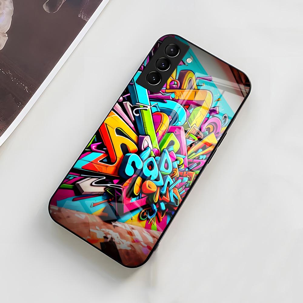 Cool Colorful Graffiti Phone Case For Samsung A56 A36 A26 A16 A15 A25 A35 A55 A14 A34 A24 A54 Glass Case