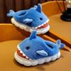 New Winter Children's Fluffy Slippers Cute Shark Non-slip Flip Flops For Girls Boys Mule Warm Plush Home Kids Cotton Shoes