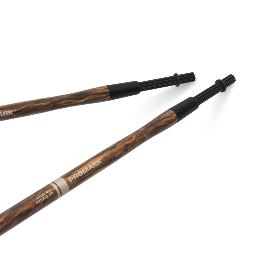 PROMARK Hybrid Black Fire Hickory PMHRN x Rods, Nylon, Grain, Grip, (408.3 15.9mm)