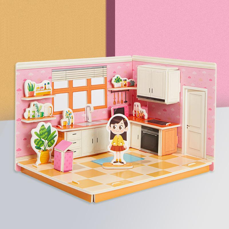 3D стерео головоломка для кухни, спальни, гостиной, ванной комнаты, модель ручной работы, сделай сам, развивающие игрушки, подарок для детей