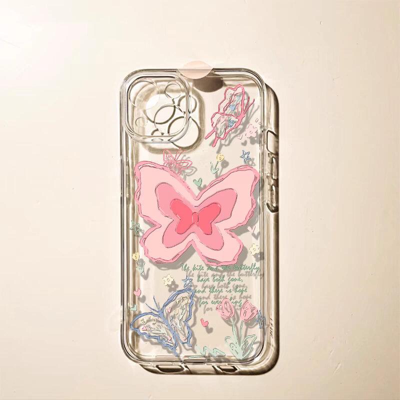 Чехол с цветком для Samsung S24 Ultra Fundas Samsung Galaxy S23 Ultra S20 S21 FE S22 Plus S21FE S23FE, силиконовый прозрачный чехол