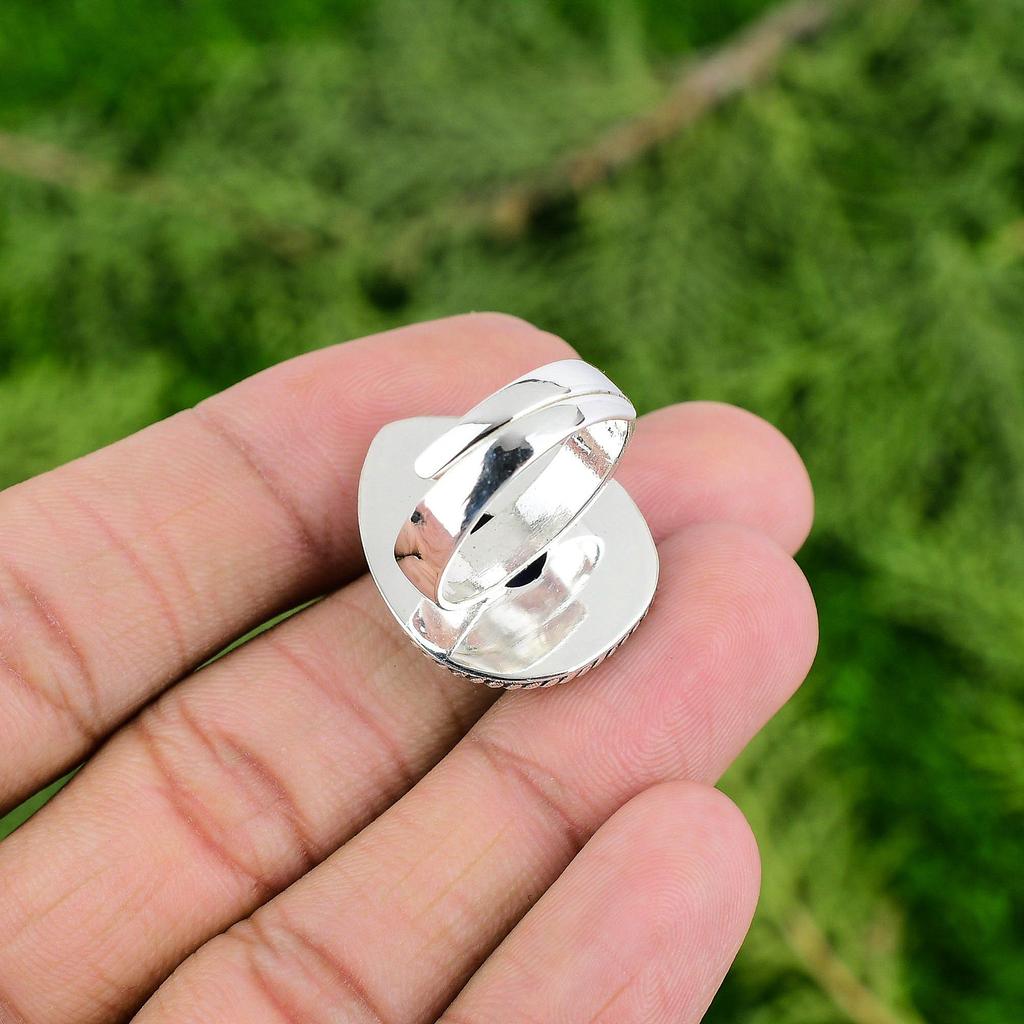 Throat Chakra Lapis Lazuli Stone Wife Anniversary Stackable Ring Sterling Silver