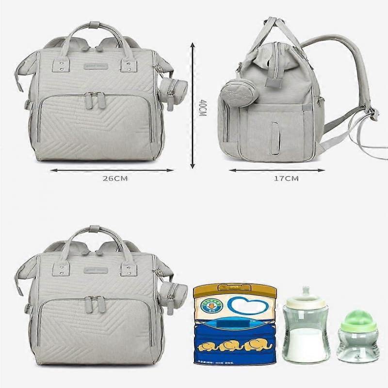 Large Changing Bag Backpack With Thermal Layer, Independent Pocket, Waterproof And WearResistant, Pink Diaper Storage less