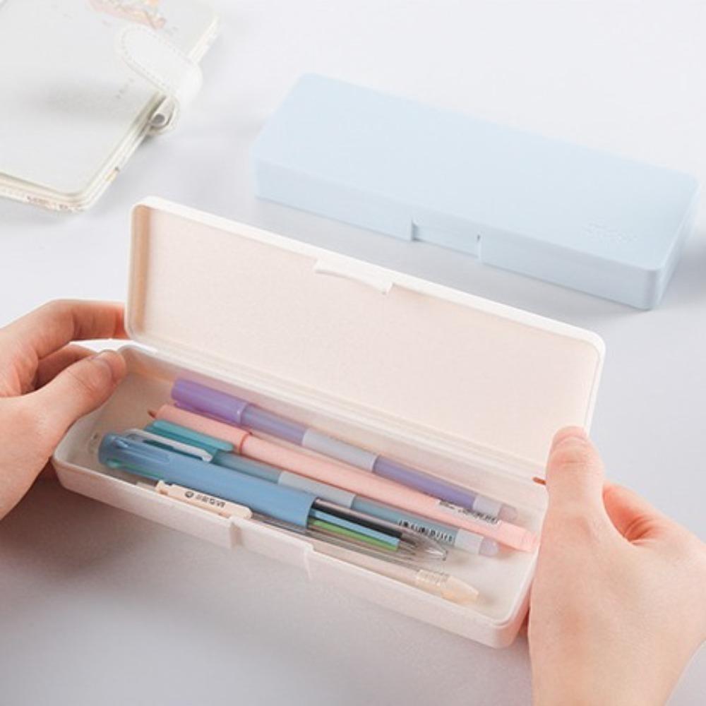 Frosted Pencil Box Plastic Stationery Storage Box School Office Supplies Pencil Case Students