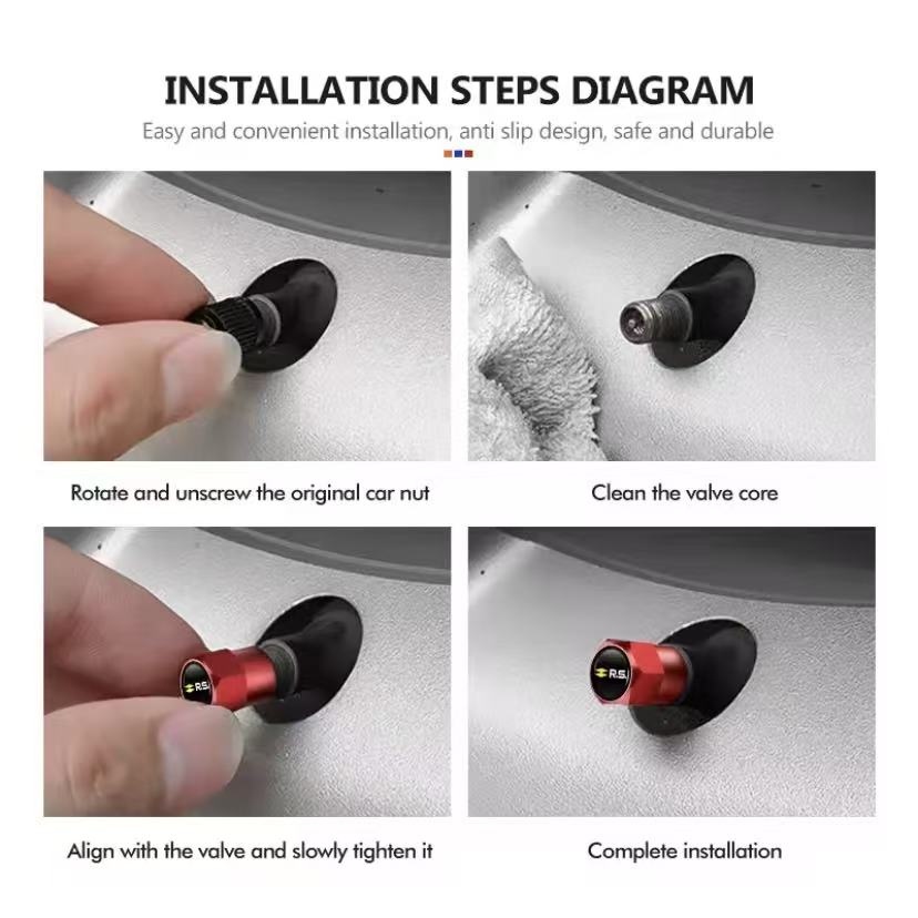 New 4Pcs Car Wheel Tire Valve Caps Air Stem Covers Accessories For Renault R.S. Megane Kadjar QM6 Clio Koleos Espace Captur ZOE A24