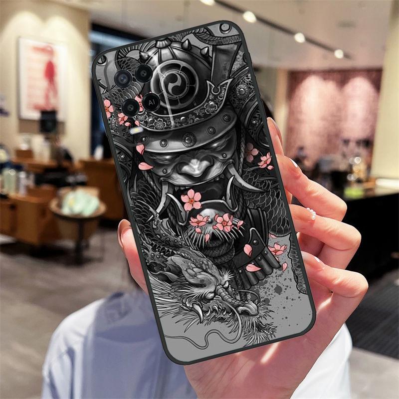 Чехол-маска самурая, шлем воина для Oppo A17 A77 A80 A40 A60 A98 A78 A18 A38 A58 A16 A76 A96 A74 A94 A54 A57S A15