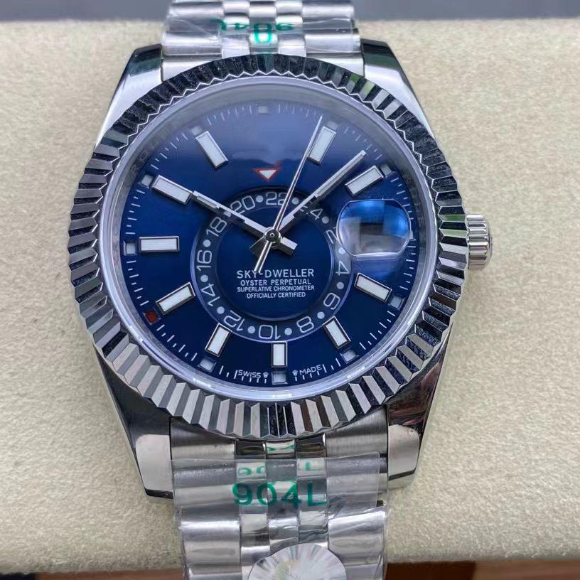 Мужские классические автоматические часы Laojia Tianxingzhe с двумя часовыми поясами и пятизвеньевым браслетом