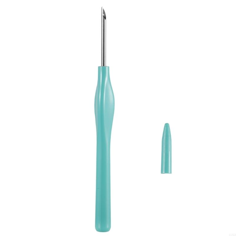 62KD Инструмент для вышивания пуансонной иглой, вышивальная ручка-игла с защитным колпачком, прост в использовании для рукоделия дома и в путешествиях