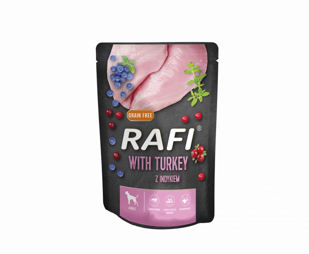 Rafi Wet dog food with turkey in pouches 300 g