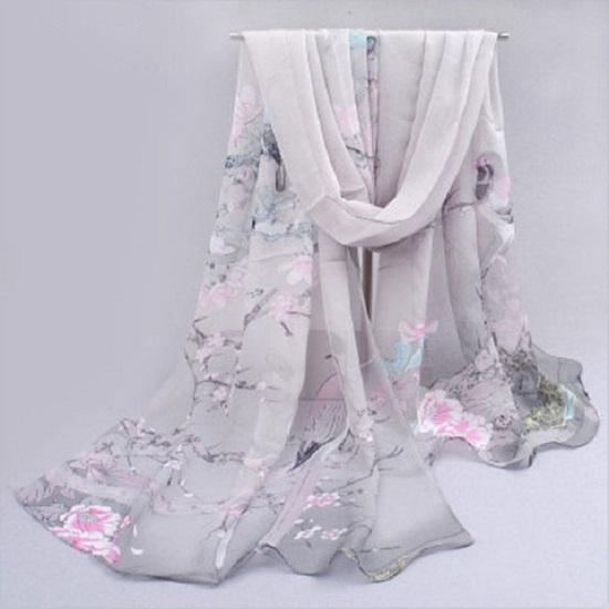 Silk Scarf For Women In Summer Fashionable Shawl Thin And Versatile Spring And Autumn Sand Scarf Long Chiffon Small Strip Scarf