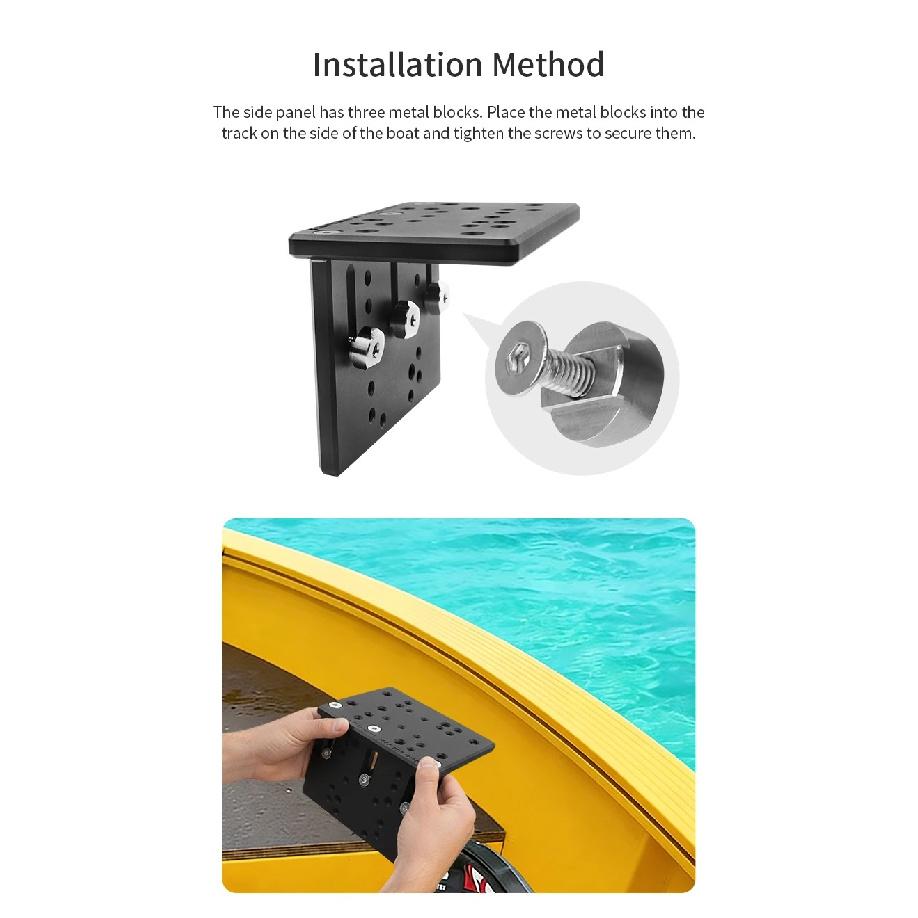 VIN 2026 New Fish Finder T-Shaped Aluminum Extension Plate,Rail/Screw Dual Mount Base, Marine Electronics Adapter for Kayak Boat