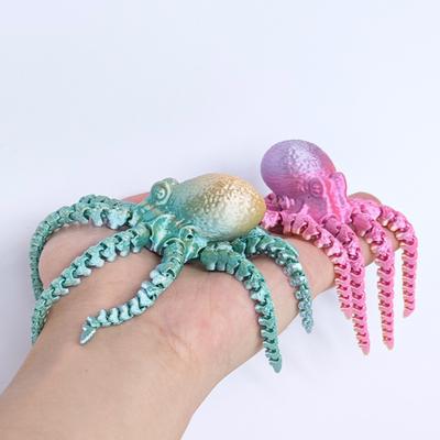 3D-печатная фигурка осьминога Ктулху, подвижные суставы, фигурка осьминога, шарнирная модель морского животного, игрушка-фиджет, украшение для рабочего стола, орнамент
