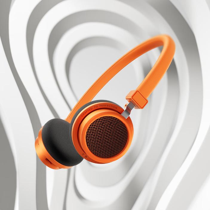 DOOACE Беспроводные Bluetooth-наушники, Ретро-модный стиль, Bluetooth 6.0, Двухрежимное подключение по проводу и Bluetooth, Оранжевый, Зарядка Type-C