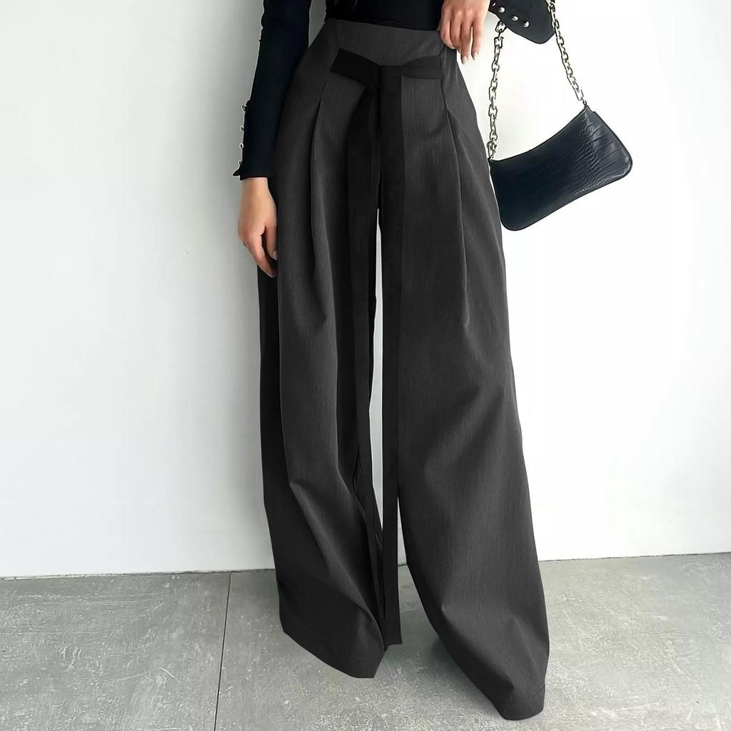 Suit Wide Leg Pants Advanced Sense of Solid Color Temperament Commuter Slim Pants Woman
