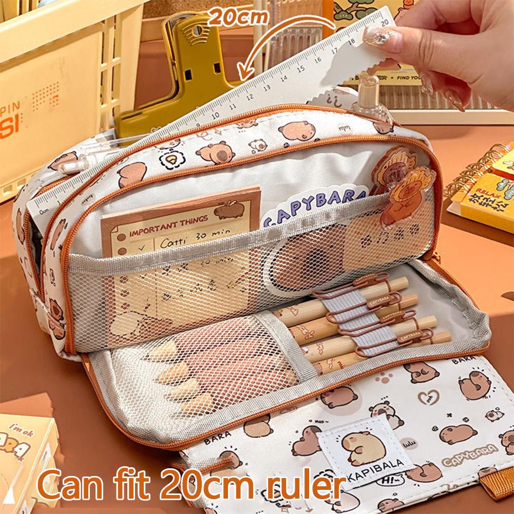 Милый мультяшный органайзер для канцелярских принадлежностей с четырехслойным дизайном для студентов