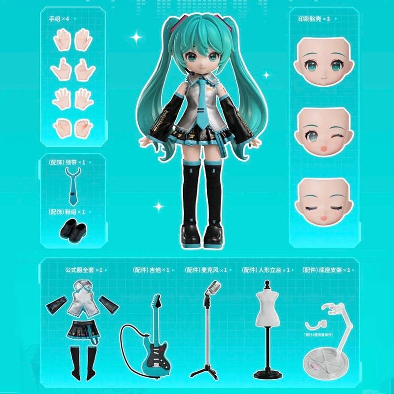 Оригинальная Hatsune Miku Q-версия 17-е Чудесное Издание Miku Singer Фигурка Действия Подвижные Суставы Сборная Игрушка Кукла Подарок
