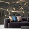 Photo Wallpaper Modern Abstract Line Geometric Golden Leaf Murals Living Room Bedroom Luxury Home Decor Wallpaper