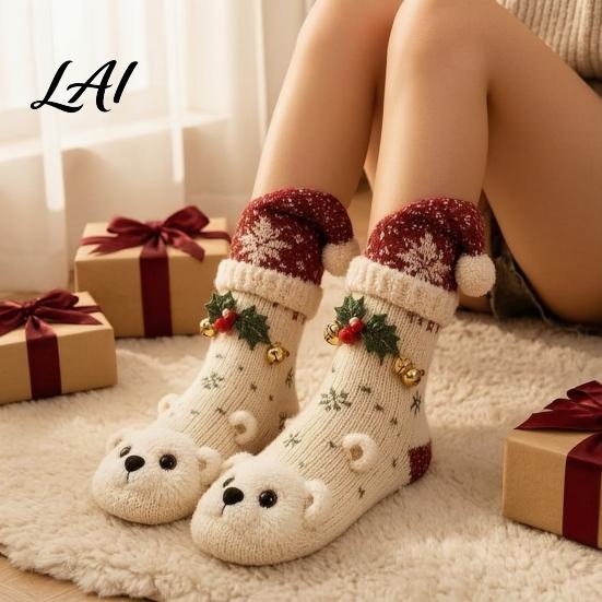 Cute Fox Polar Bear Highland Cow Raccoon Stockings 3D Knit Animal Christmas Stockings Rudolph Reindeer And Decorative Tree Hanging Ornaments Design,