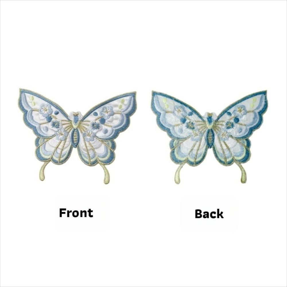 Fabric Iron On Patches DIY Bag Butterfly Fabric Applique Embroidery Butterfly Patch Clothing