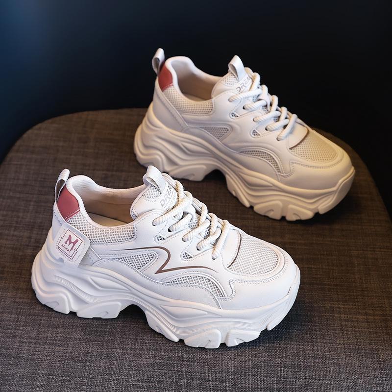 Женские сетчатые дышащие кроссовки Dad Shoes 2024 года на весну — универсальные повседневные кроссовки с толстой подошвой