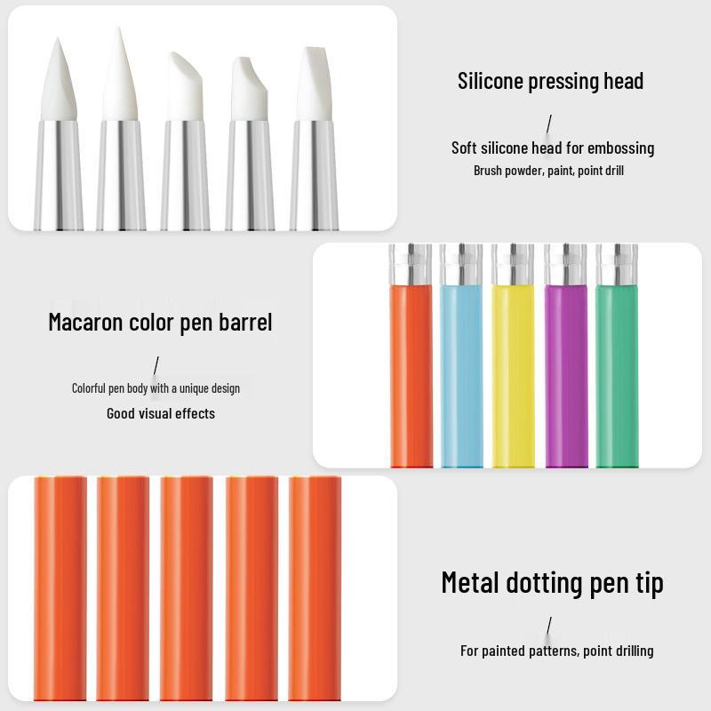 Набор ручек для доттинга и тиснения для нейл-арта двойного назначения