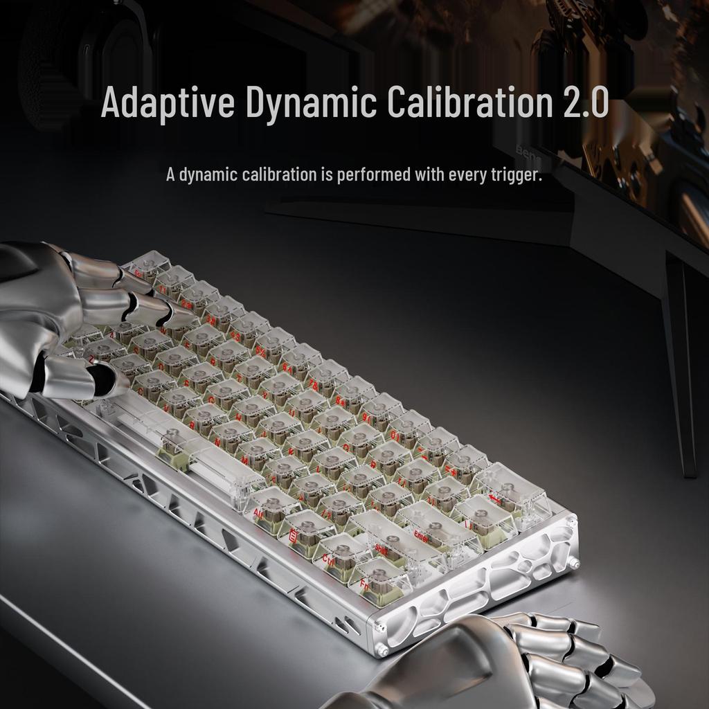 AJAZZ ALUX60 CNC Алюминиевая Механическая Клавиатура, Магнитные Переключатели, Полноразмерная, С Возможностью Горячей Замены Клавиш, Частота Опроса 8K