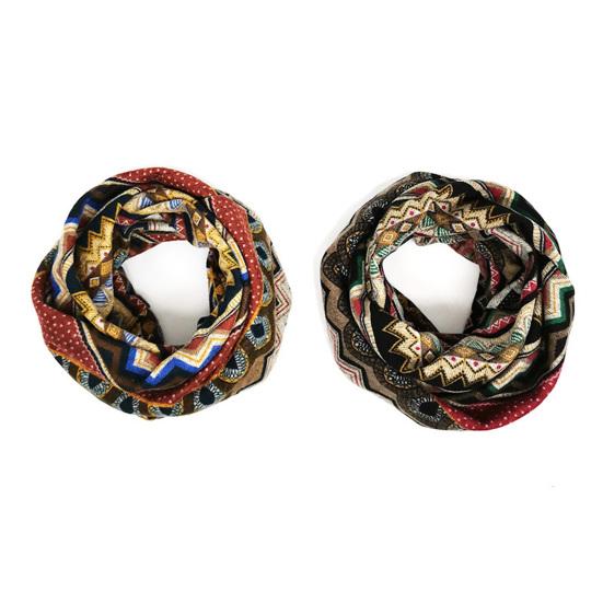 Winter Warm Hat Super Soft Wear Resistant Windproof Neck Cover Protector Ethnic Print Dual-use Women Hat Scarf