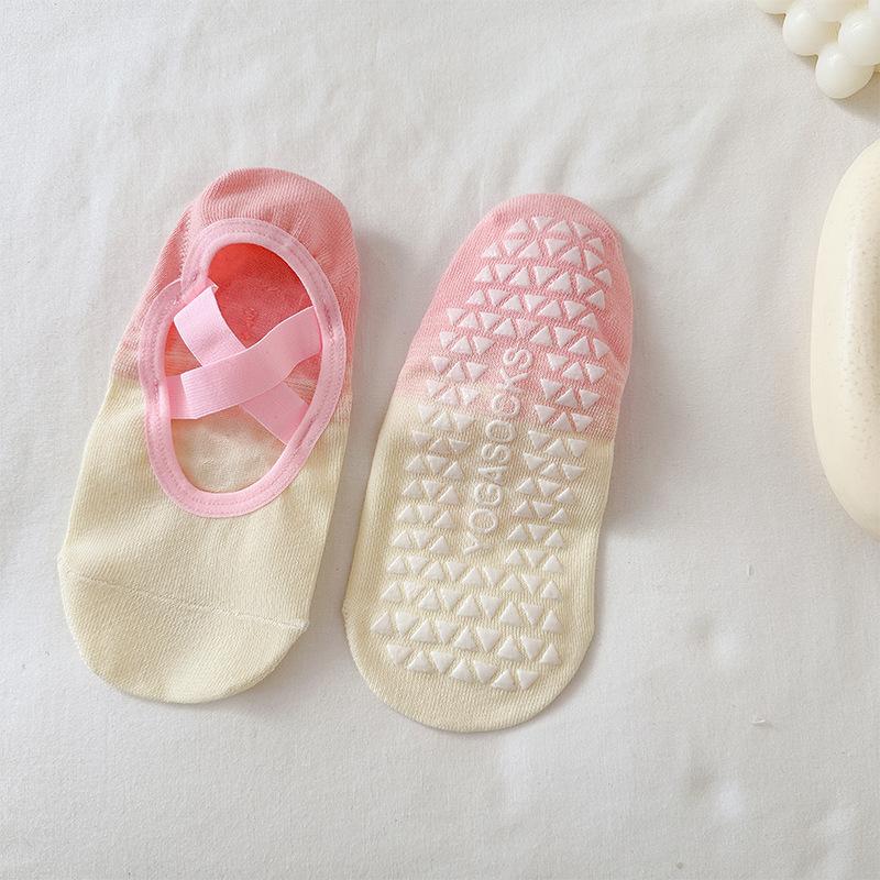 Градиентные носки для йоги с эффектом тай-дай женские летние противоскользящие профессиональные носки для пилатеса для занятий в помещении танцами фитнесом спортивные носки женские