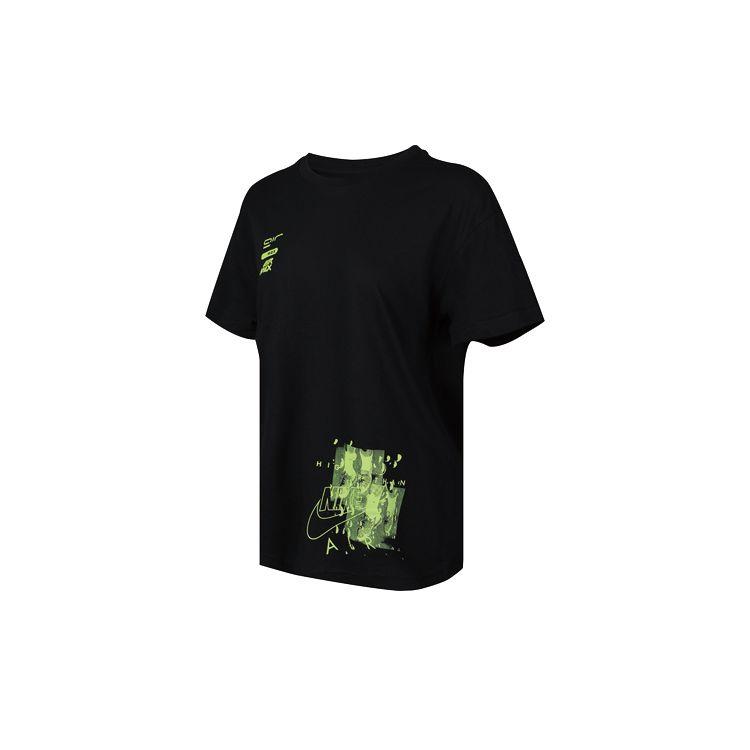 Nike Lux Pack Short Sleeve T-Shirt Women Tops Black Green CT8921-011